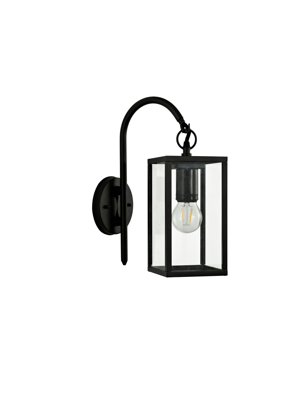 MER7117 Merga Downward Wall Lamp 1 Light IP54 Indoor/Outdoor Use in a Graphite Black/Clear Finish