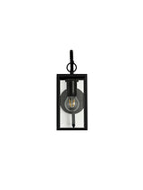 MER7117 Merga Downward Wall Lamp 1 Light IP54 Indoor/Outdoor Use in a Graphite Black/Clear Finish