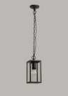 MER8117 Merga Pendant 1 Light IP54 Indoor/Outdoor Use in a Graphite Black/Clear Finish