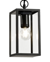 MER8117 Merga Pendant 1 Light IP54 Indoor/Outdoor Use in a Graphite Black/Clear Finish