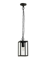 MER8117 Merga Pendant 1 Light IP54 Indoor/Outdoor Use in a Graphite Black/Clear Finish