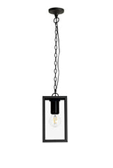 MER8117 Merga Pendant 1 Light IP54 Indoor/Outdoor Use in a Graphite Black/Clear Finish