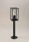 MER9117 Merga 58cm Short Post 1 Light IP54 Indoor/Outdoor Use in a Graphite Black/Clear Finish