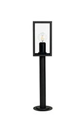 MER9117 Merga 58cm Short Post 1 Light IP54 Indoor/Outdoor Use in a Graphite Black/Clear Finish