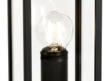 MER9117 Merga 58cm Short Post 1 Light IP54 Indoor/Outdoor Use in a Graphite Black/Clear Finish