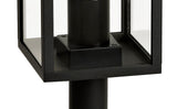 MER9117 Merga 58cm Short Post 1 Light IP54 Indoor/Outdoor Use in a Graphite Black/Clear Finish