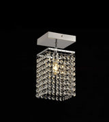 MAT3507 Matar Ceiling 1 Light in a Polished Chrome Finish and Clear Crystal, Suitable for Bathrooms