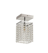 MAT3507 Matar Ceiling 1 Light in a Polished Chrome Finish and Clear Crystal, Suitable for Bathrooms