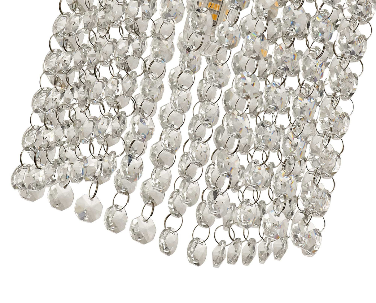 MAT3507 Matar Ceiling 1 Light in a Polished Chrome Finish and Clear Crystal, Suitable for Bathrooms