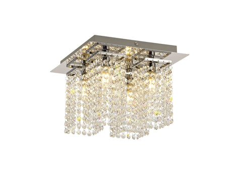 MAT4507 Matar Ceiling 4 Light in a Polished Chrome Finish and Clear Crystal, Suitable for Bathrooms