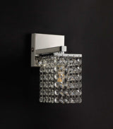 MAT5507 Matar Wall 1 Light in a Polished Chrome Finish and Clear Crystal, Suitable for Bathrooms