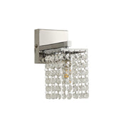 MAT5507 Matar Wall 1 Light in a Polished Chrome Finish and Clear Crystal, Suitable for Bathrooms