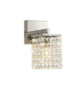 MAT5507 Matar Wall 1 Light in a Polished Chrome Finish and Clear Crystal, Suitable for Bathrooms