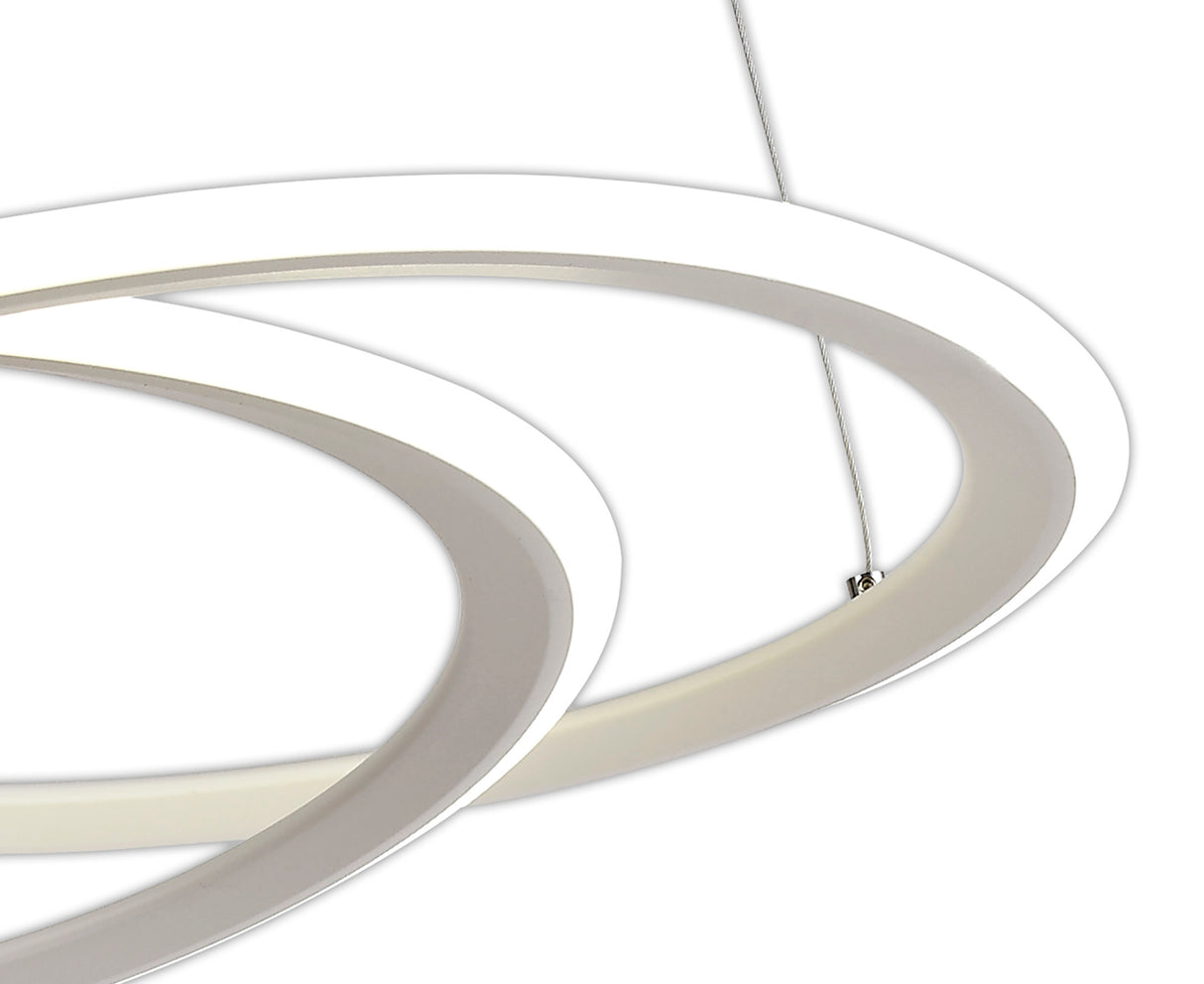 MIN9677 Messina Pendant 40W LED 3 Step Dimming in a Matt White Finish