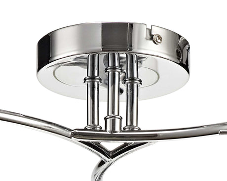 MIS4407 Misam Semi Ceiling 3 Light in a Chrome/Clear Finish and Clear Crystal