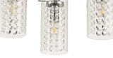 MIS4407 Misam Semi Ceiling 3 Light in a Chrome/Clear Finish and Clear Crystal