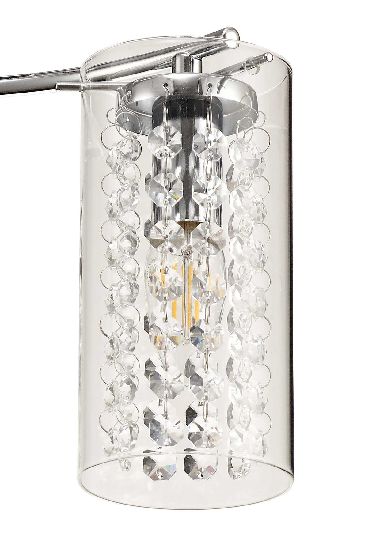 MIS4407 Misam Semi Ceiling 3 Light in a Chrome/Clear Finish and Clear Crystal