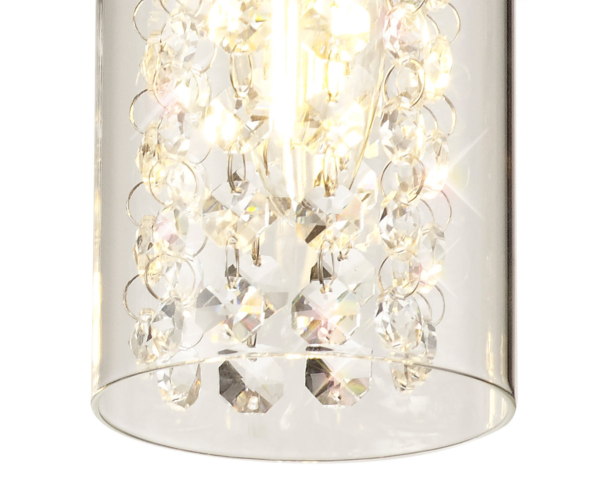 MIS4407 Misam Semi Ceiling 3 Light in a Chrome/Clear Finish and Clear Crystal