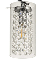 MIS5407 Misam Semi Ceiling 5 Light in a Chrome/Clear Finish and Clear Crystal