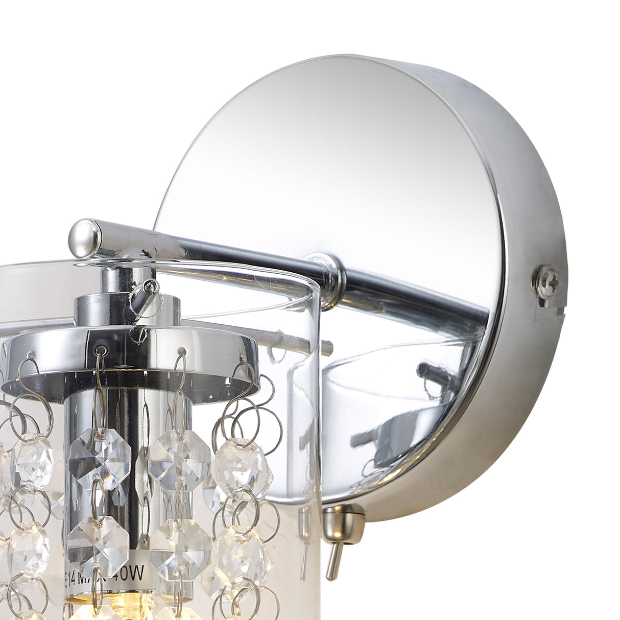 MIS9909 Misam 1 Light Wall Light Switched Polished Chrome