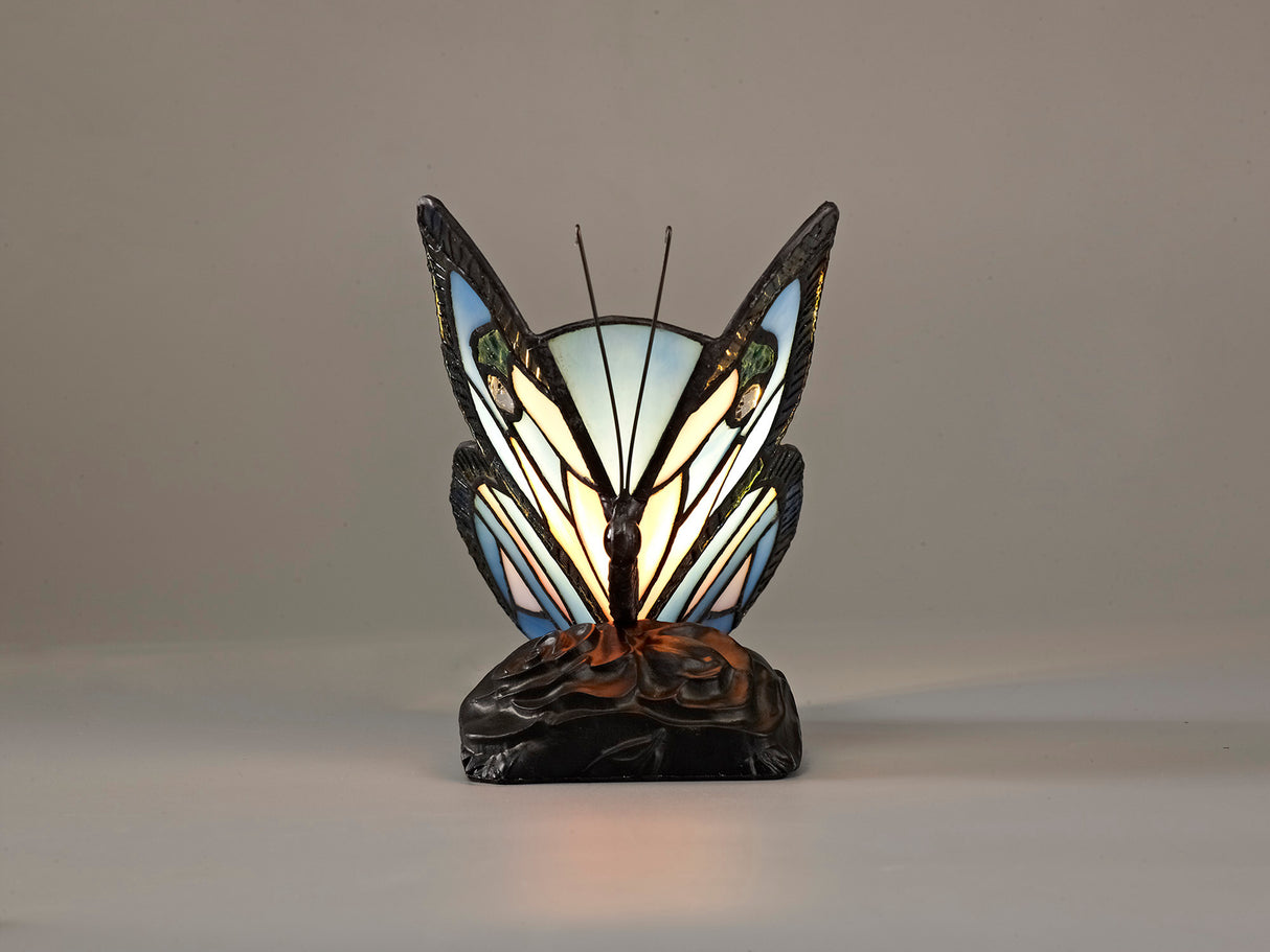 MIZ0037 Mizor 12.5cm 1 Light Table Lamp in a Blue/Pink/Black/Clear Finish and Clear Crystal