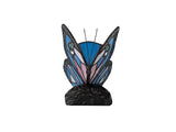 MIZ0037 Mizor 12.5cm 1 Light Table Lamp in a Blue/Pink/Black/Clear Finish and Clear Crystal