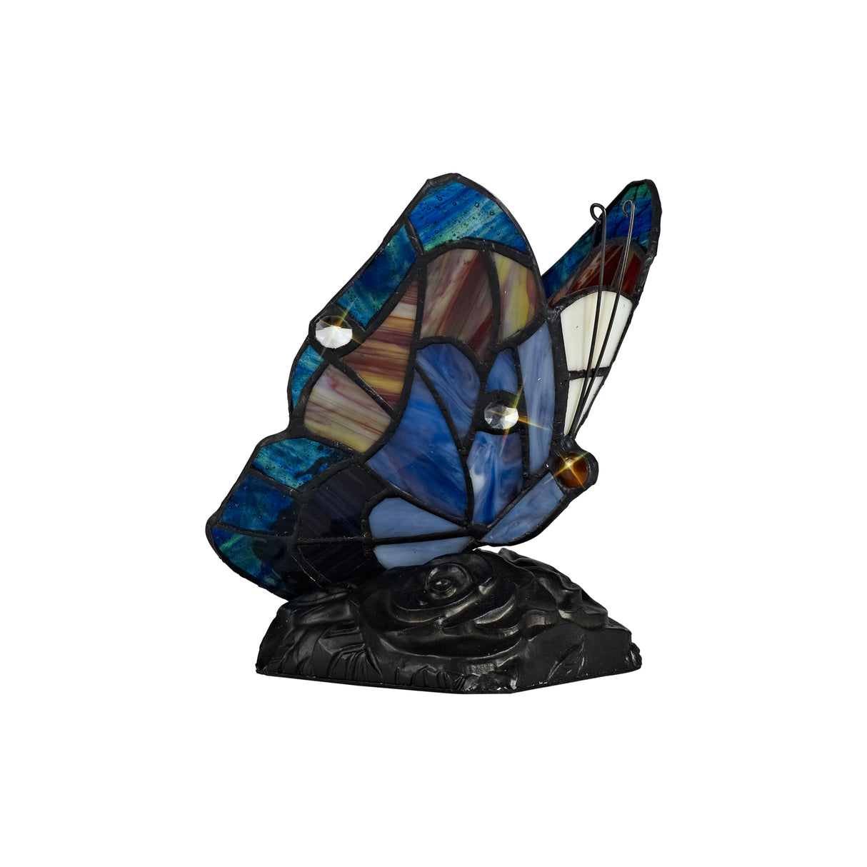 MIZ1037 Mizor 16cm 1 Light Table Lamp in a Blue/Brown/Black/Clear Finish and Clear Crystal