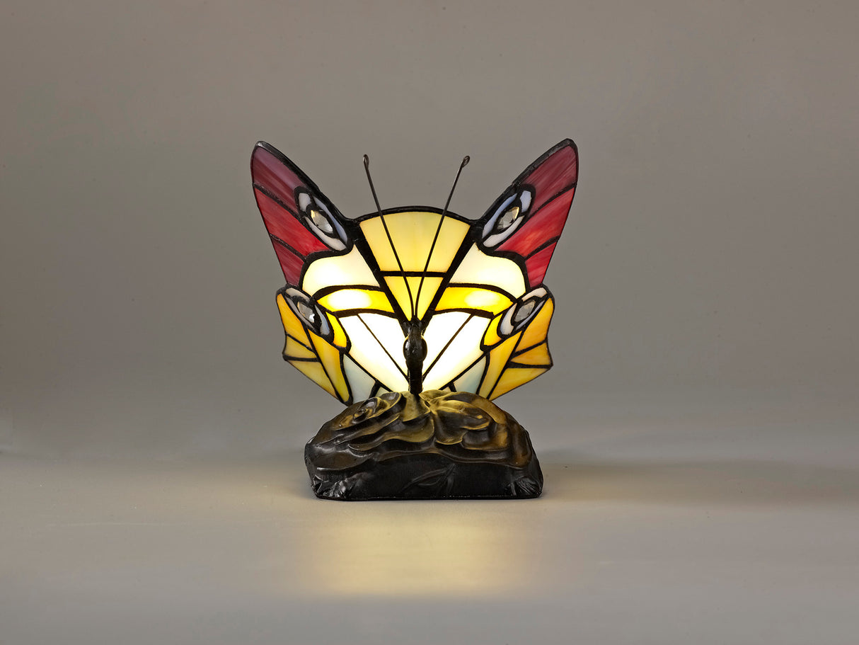 MIZ2037 Mizor 14.5cm 1 Light Table Lamp in a Red/Yellow/Blue/Black/Clear Finish and Clear Crystal