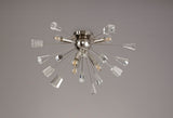 NUN1608 Nunki Ceiling 6 Light in a Polished Nickel Finish and Clear Crystal