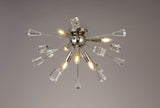 NUN1608 Nunki Ceiling 6 Light in a Polished Nickel Finish and Clear Crystal