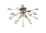 NUN1608 Nunki Ceiling 6 Light in a Polished Nickel Finish and Clear Crystal