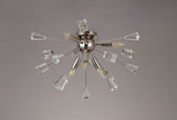 NUN1608 Nunki Ceiling 6 Light in a Polished Nickel Finish and Clear Crystal