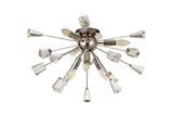 NUN1608 Nunki Ceiling 6 Light in a Polished Nickel Finish and Clear Crystal