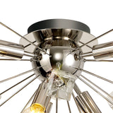 NUN1608 Nunki Ceiling 6 Light in a Polished Nickel Finish and Clear Crystal