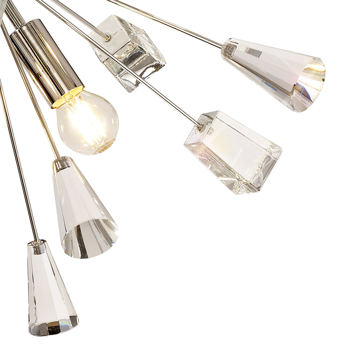 NUN1608 Nunki Ceiling 6 Light in a Polished Nickel Finish and Clear Crystal