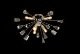 NUN2608 Nunki Ceiling 6 Light in a Brushed Gold/Black Finish and Clear Crystal