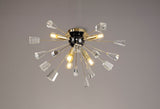 NUN2608 Nunki Ceiling 6 Light in a Brushed Gold/Black Finish and Clear Crystal