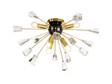 NUN2608 Nunki Ceiling 6 Light in a Brushed Gold/Black Finish and Clear Crystal