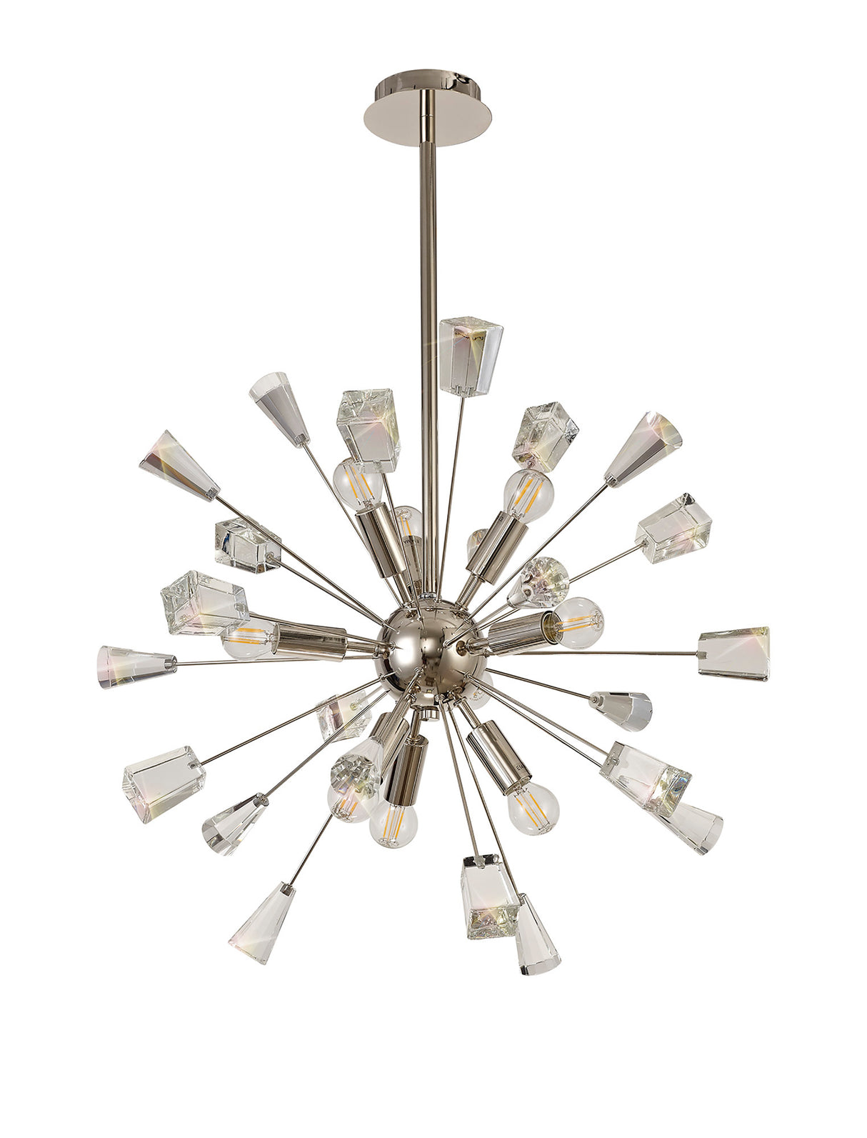 NUN2937 Nunki Pendant 9 Light in a Polished Nickel Finish and Clear Crystal