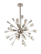 NUN2937 Nunki Pendant 9 Light in a Polished Nickel Finish and Clear Crystal