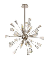 NUN2937 Nunki Pendant 9 Light in a Polished Nickel Finish and Clear Crystal