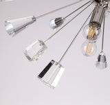 NUN2937 Nunki Pendant 9 Light in a Polished Nickel Finish and Clear Crystal