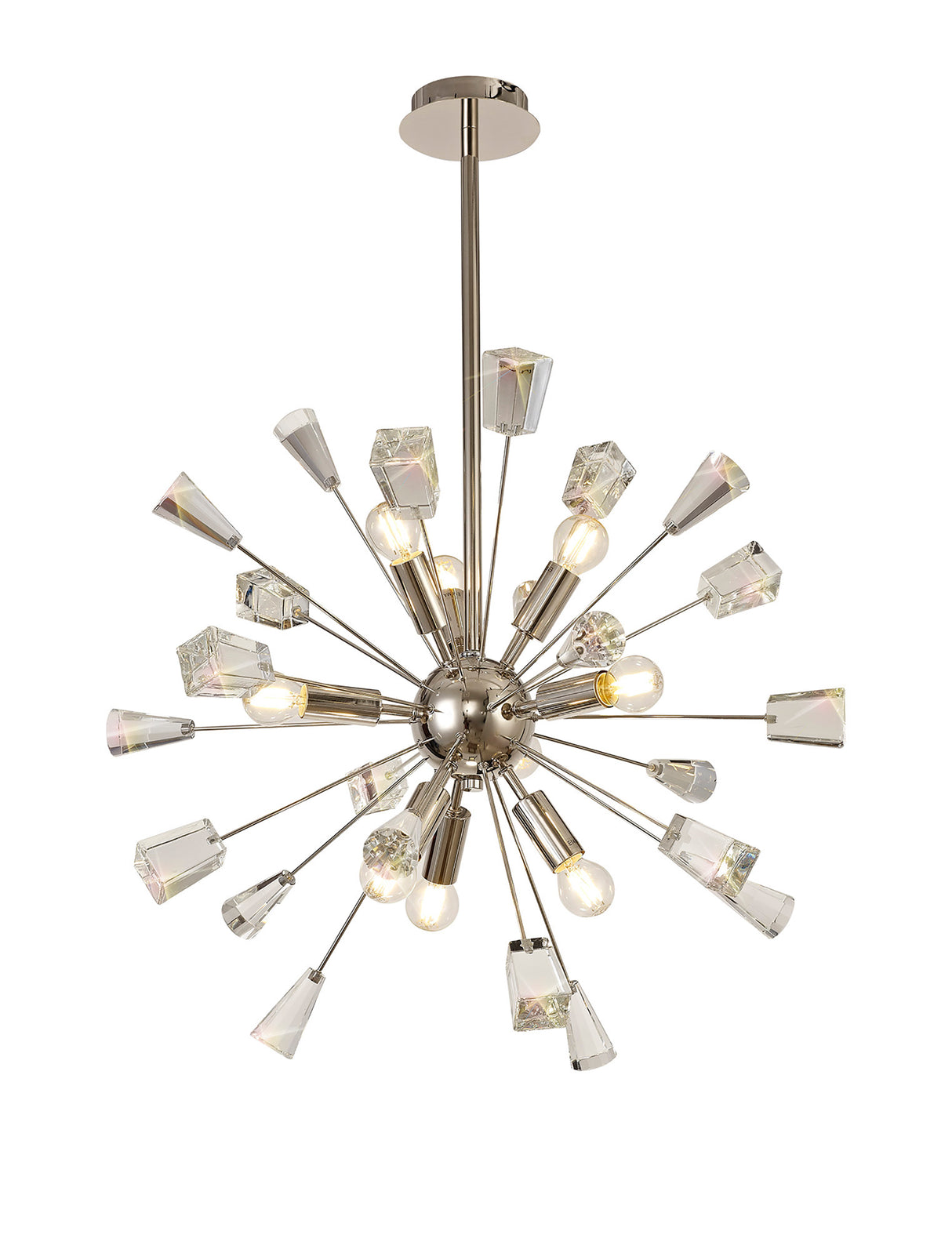 NUN2937 Nunki Pendant 9 Light in a Polished Nickel Finish and Clear Crystal