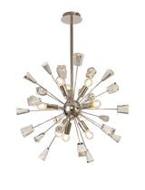 NUN2937 Nunki Pendant 9 Light in a Polished Nickel Finish and Clear Crystal