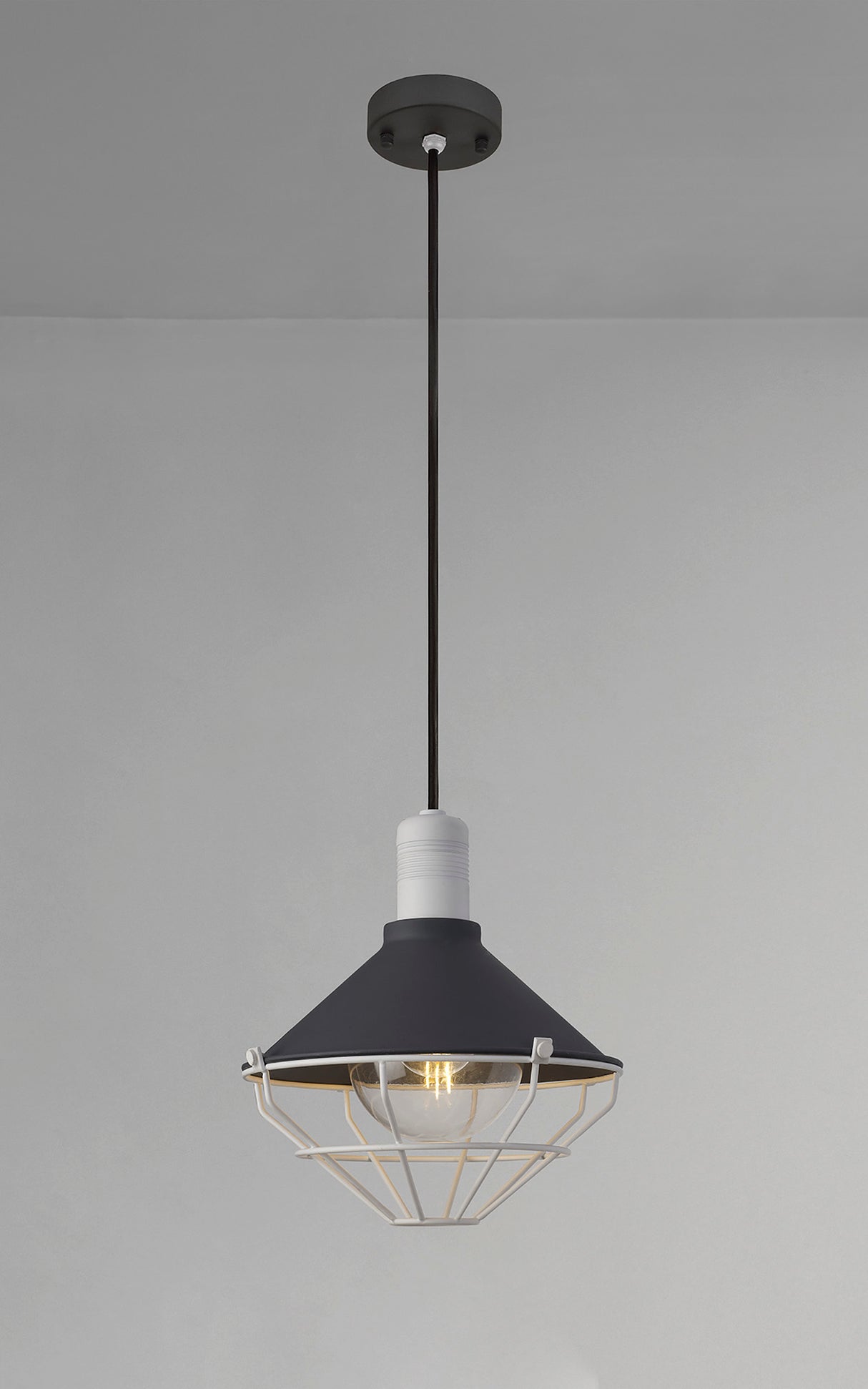 OGM4487 Ogma Pendant 1 Light IP65 Outdoor in a Anthracite/Matt White/Clear Finish