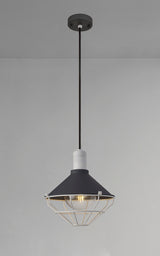 OGM4487 Ogma Pendant 1 Light IP65 Outdoor in a Anthracite/Matt White/Clear Finish