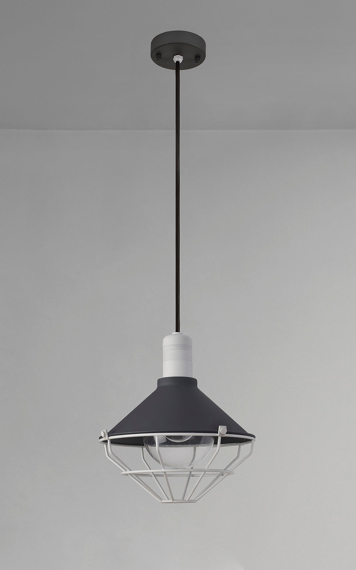 OGM4487 Ogma Pendant 1 Light IP65 Outdoor in a Anthracite/Matt White/Clear Finish