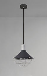 OGM4487 Ogma Pendant 1 Light IP65 Outdoor in a Anthracite/Matt White/Clear Finish