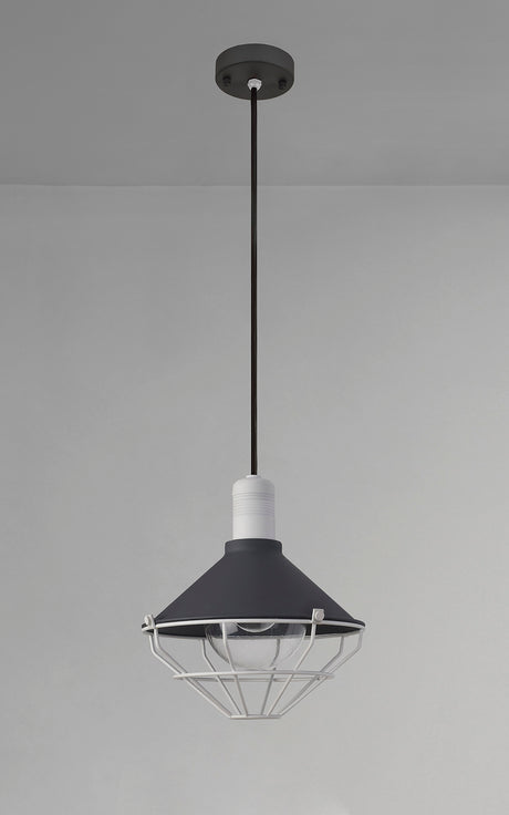 OGM4487 Ogma Pendant 1 Light IP65 Outdoor in a Anthracite/Matt White/Clear Finish