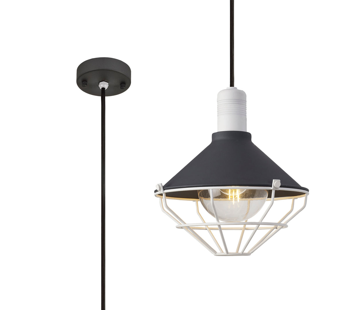 OGM4487 Ogma Pendant 1 Light IP65 Outdoor in a Anthracite/Matt White/Clear Finish